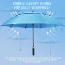 ZOMAKE Automatic Open Extra Large Golf Umbrella 51/54/62/68/72 Inch, Double Canopy Vented Windproof Oversize Stick Umbrellas for Rain