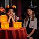 20 PCS Halloween Pumpkin Boxes with Lights - Orange Light Boxes Pumpkin Grimace Patterns for Indoor Outdoor Halloween Decorations