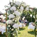 68PCS White Hydangea Artificial Flower Bulk Ivory Heads with 8" Stems, 6.2" Large Faux Hydrangeas Bulk for Wedding Centerpieces, Home Decor, Party, DIY Wreaths