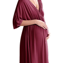 Ekouaer 3 in 1 Labor/Delivery/Hospital Gown Maternity Dress Nursing Nightgown Sleepwear for Breastfeeding M