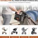 Universal Stroller Organizer with Insulated Cup Holder and Removable Wrist Strap Large Capacity Stroller Organizer for Mom, Baby Joggers, Uppaby, Britax, BOB, Umbrella and Pet Stroller (Black)