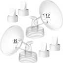 19mm Breast Pump Parts Replacement Kit Compatible with Spectra S1 S2, Flange & Duckbill Valve Set, BPA Free Accessories, 6 Pack