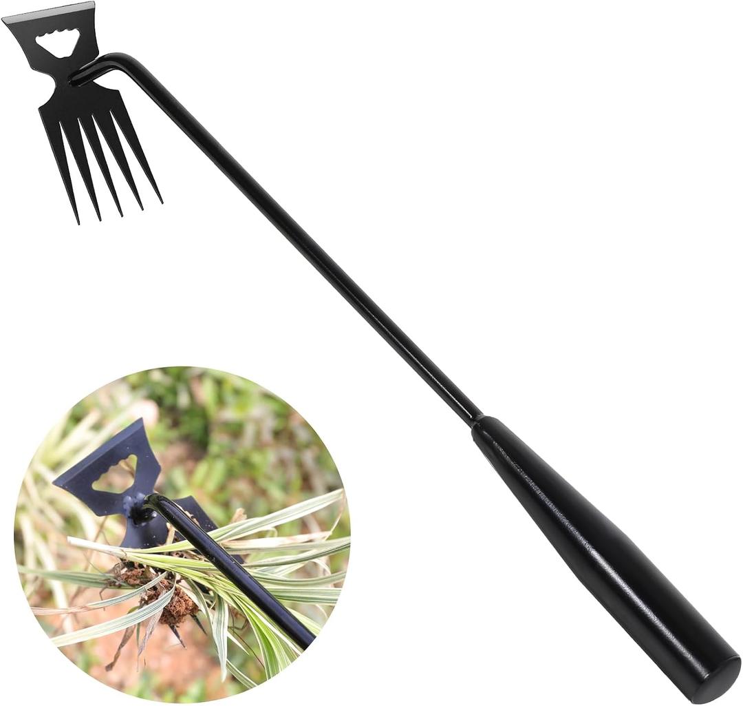 Weed Remover Tool,Garden Weed Tool, Portable Garden Weeder Tool for Vegetable Gardening Backyard Farm Planting & Weeding (Black Handle)