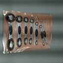 Pack of 8 Stainless Steel Magnetic Measuring Spoons Set, Dual Sided, Stackable, Adjustable Teaspoon and Tablespoon Measure Spoon with Leveler, Kitchen Gadgets Set 5 (Black)