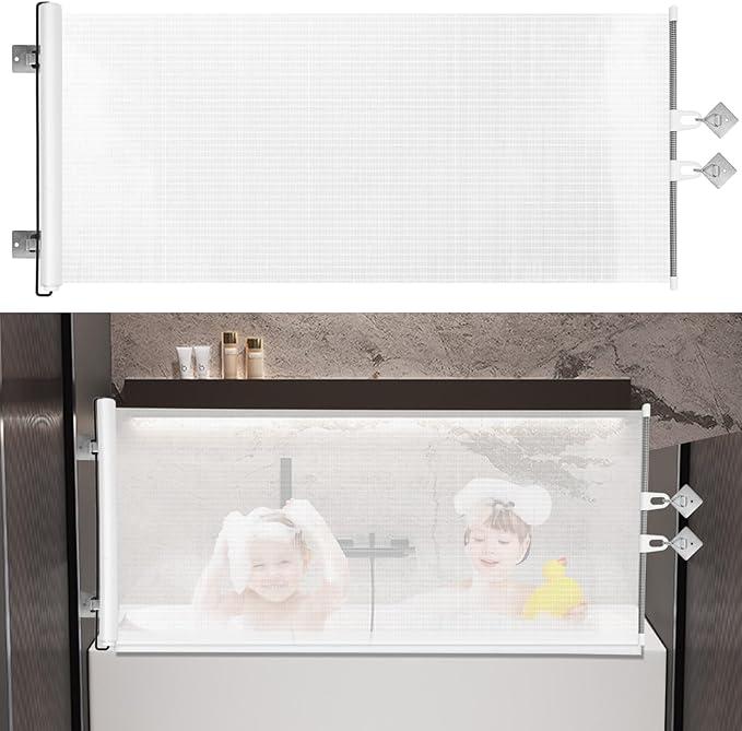 Freedom retractable kids bathtub splash guard