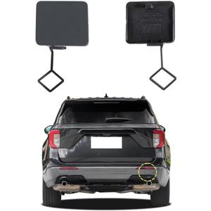 Goholy Car Rear Bumper Tow Hook Cover Compatible with Ford Explorer 2020 2021 2022 2023 74253KX LB5Z17K922AA LB5Z-17K922-AA Small Lid Towing Eye Cap Black unpainted Right Passenger Side