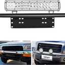 Nilight - 90021B Light Bar Mounting Bracket Front License Plate Frame Bracket Holder for Off-Road Lights LED Work Lamps ,(Black)