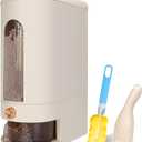 25Lbs Rice Dispenser,Large Rice Container with Measuring Cup,Moisture Proof Cereal Dispenser Storage with Time Scale,Dry Food Dispenser,Kitchen Organization Home Pantry Rice Corn(Cream White)