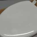Mayfair Linden Slow Close Toilet Seat, Non Slip Heavy Duty Wood, Easy Install, Elongated, White