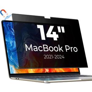 Panclincy Magnetic Privacy Screen Protector Compatible with MacBook Pro 14 Inch (2021-2025, M1, M2, M3, M4, M5), Removable Matte Anti Blue Light & Glare Protector Private Security Filter for 14.2 inch Mac Laptop Shield