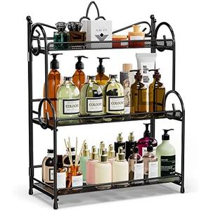 YIUKEA Bathroom Organizer Countertop - 3 Tier Spice Rack Organizer, Counter Organization and Storage for Bathroom, Kitchen, Bedroom, Offices, Foldable