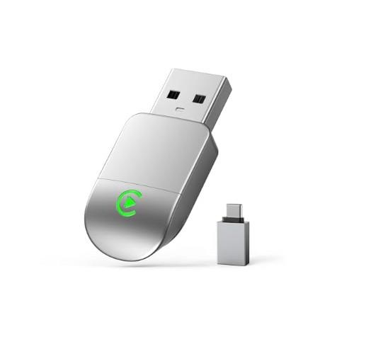 Wireless CarPlay Adapter for iPhone – Convert Wired to Wireless, Compact USB Design, Plug & Play – Works with Apple CarPlay Cars – Fast Connection, No Latency – Includes USB-C Cable