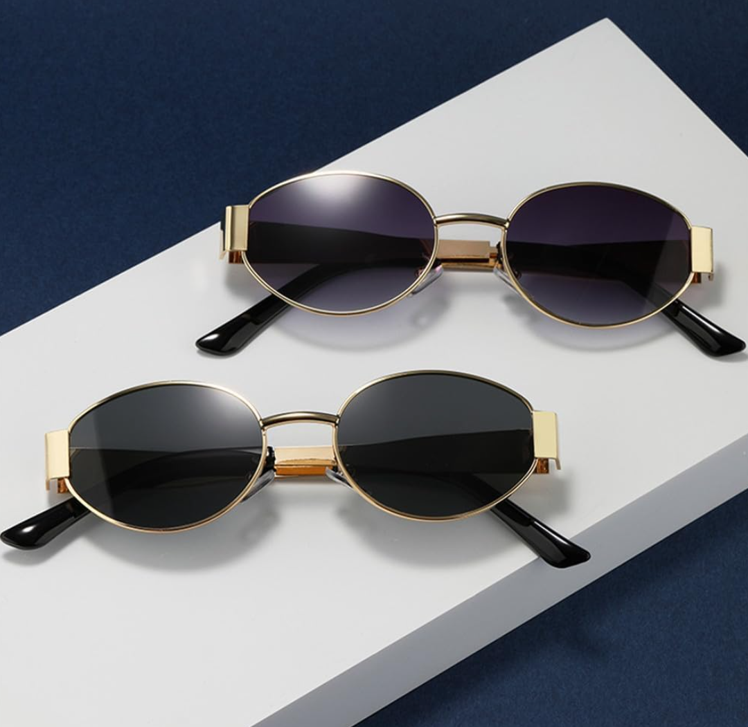 Sunglasses For Women And Men UV400 Sun Glasses Alloy Oval Eyewear