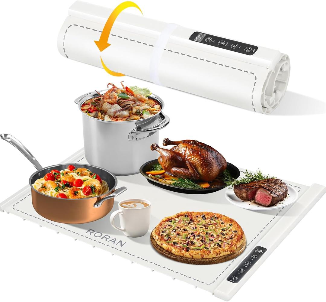 Warming Mat for Food, Food Warming Mat, Food Warmers for Buffet Party and Home Daily Use, Electric Warming Tray, Touch Control, LED Screen, Portable Design