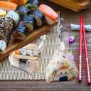 ABOOFAN Triangle Onigiri Packaging Bags Disposable Rice Ball Wrappers with Cute Cartoon Design 5.91 Inch Sushi Wrapping Bags for Takeout and Party