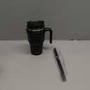 ALOUFEA 20 oz Insulated Coffee Mug Tumbler with Handle, Stainless Steel Travel Mug Tumbler with Lid and Straw,Double Wall Vacuum Leak Proof Ice Coffee Thermal Cup, Black