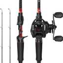 KastKing Brutus Twin-Tip Baitcaster Combo, Right-Hand, 6'0" M Rod | Twin-Tip Backup Rod, IM6 Graphite 2-Piece Rod, EVA Handle, Durable & Sensitive, Stainless Steel Guides, Freshwater Fishing