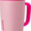 Owala SmoothSip Slider Stainless Steel Insulated Travel Mug with handle, 100% Leak Proof, For Hot and Cold Drinks, Travel Friendly with Sliding Lock Lid, 12oz, BPA Free, Leak Proof, Pucker Up