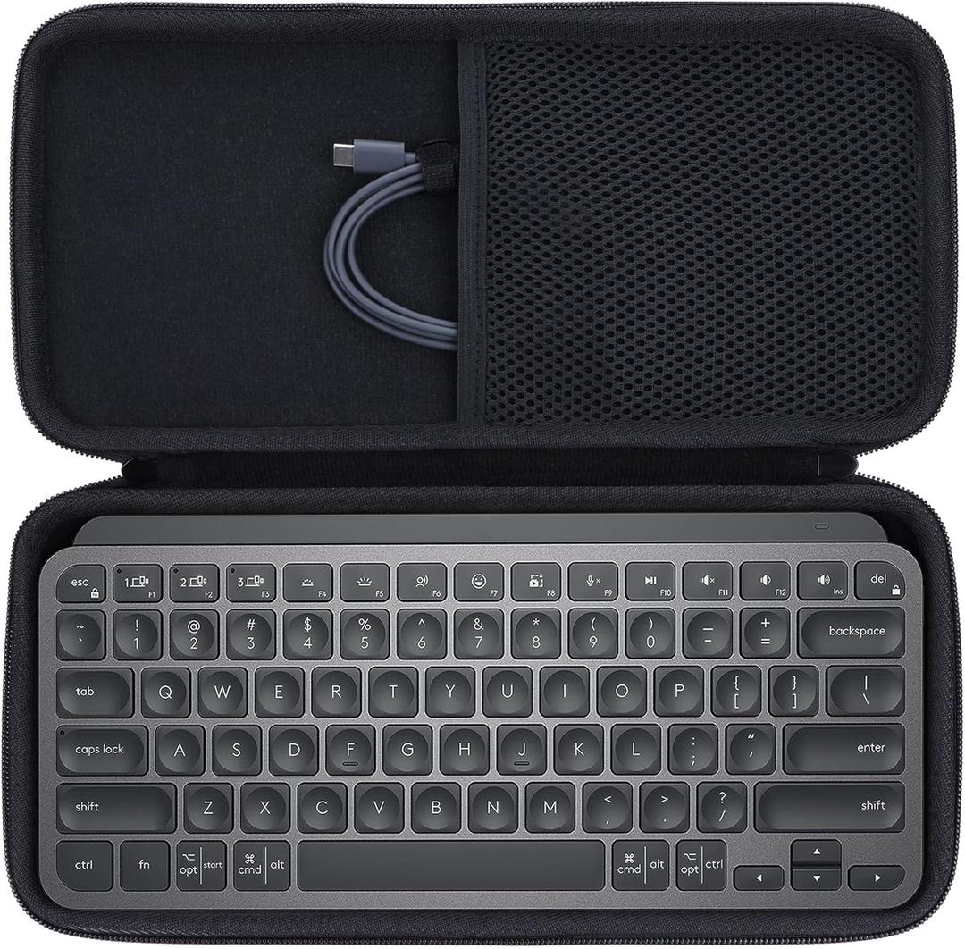 Hard Carry Case Compatible with Logitech MX Keys Mini Minimalist Illuminated Keyboard (Graphite Case)
