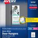Avery Printable Door Hangers with Tear-Away Cards, 4.25" x 11", Matte White, 80 Blank Door Hangers for Laser and Inkjet Printers (16150)