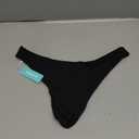 Aqua Eve Women Cheeky Bikini Bottom Brazilian High Cut Swim Bottom Low Rise Bathing Suit Bottom (X-Small, Black)