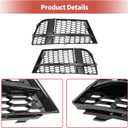 ACROPIX Fog Light Grill Front Lower Bumper Fog Light Cover Inserts for Audi A3 2017-2020 No.8V3807681ABESM/8V3807682NESM Durable Front Left Right Honeycomb