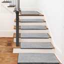 PURE ERA Carpet Stair Treads Ultra Plush 9.5" X 30"Soft Bullnose Indoor Stair Protectors Pet-Friendly Non-Slip Skid Resistant Tape Free Washable Reusable(14 Pieces,Gray)