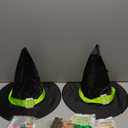 Panelee Halloween Trunk or Treat Car Decoration Kit, Green and Pink Tinsel Foil Fringe Curtains Witch Hat Pink Green Balloon for Outdoor Trunk or Treat Halloween Witch Princess Birthday Party Decor