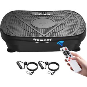 Homesy Vibration Plate Exercise Machine, Vibrating Plate for Lymphatic Drainage, Full Body Shake Platform Board for Home Fitness and Fat Burning, Sport Gym Equipment for Women Men