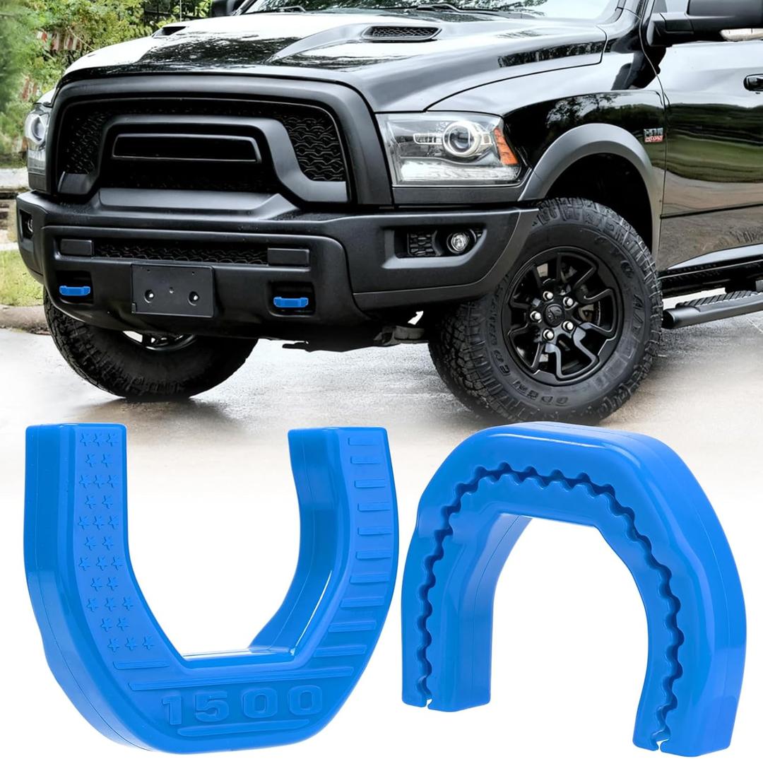 Front Tow Hook Covers for RAM 1500 2019-2025,Custom Personalized Design,Anti-Rust Protection,Easy No-Tool Install,(Not Fit for RAM 1500 Classic,Warlock,for RAM 2500,RAM 3500) (Blue)