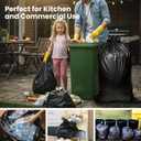 50 Count 55-60 Gallon Trash Bags, Large Garbage Bags Sturdy & Tear-Resistant Commercial Can Liners 55 Gallon, Large Black Trash Bags for Commercial, Lawn and Leaf Bags (50 Count)