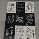 Yulejo 9 Pcs Mini Inspirational Wooden Signs Office Desk Decor Valentines Day Gifts Positive Motivational Quotes Table Decor Bathroom Shelf Cheer up (3.5 x 2.5 x 0.47 Inch, Black, White)