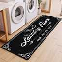 Laundry Room Rug Runner, 17"x60" Non Slip Black Nappa Leather Laundry Rugs, Farmhouse Washable Floor Laundry Mats for Laundry Room, Kitchen, Washroom, Bathroom, Mudroom, Hallway Entryway Decor