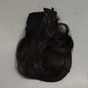 CJL HAIR 14" Short Ponytail Hair Extension Wrap Around Pony Tail Clip in Curly Wavy Synthetic Fake Hairpiece for Women Black Brown