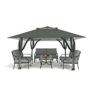 Favofamilie Pop Up Canopy Tent 13x13 FT, Outdoor Easy Setup Gazebo with Wheeled Carry Bag, Heavy Duty Outside Shelter with UV-Resistant Top, Portable Instant Sun Shade for Garden Camping Events, Grey