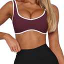 LASLULU Sexy Sports Bras for Women V Neck Sleeveless Padded Bra Workout Yoga Crop Top Size Medium