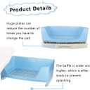 PINVNBY Large Rabbit Litter Box Bigger Pet Litter Pan Trainer with Drawer Corner Toilet Box for Adult Guinea Pigs Chinchilla Ferret Hedgehog Small Animals(Blue)
