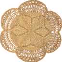 Boho Round Jute Seagrass Rug for Living Room & Dining - 4ft Woven Boho Rug