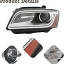 LH LED DRL Headlight Assembly Fit for 2013-2017 Audi Q5 SQ5 HID/Xenon Projector Headlamp Without AFS Ballast Bulb Left Driver Side AU2502179 8R0941043B