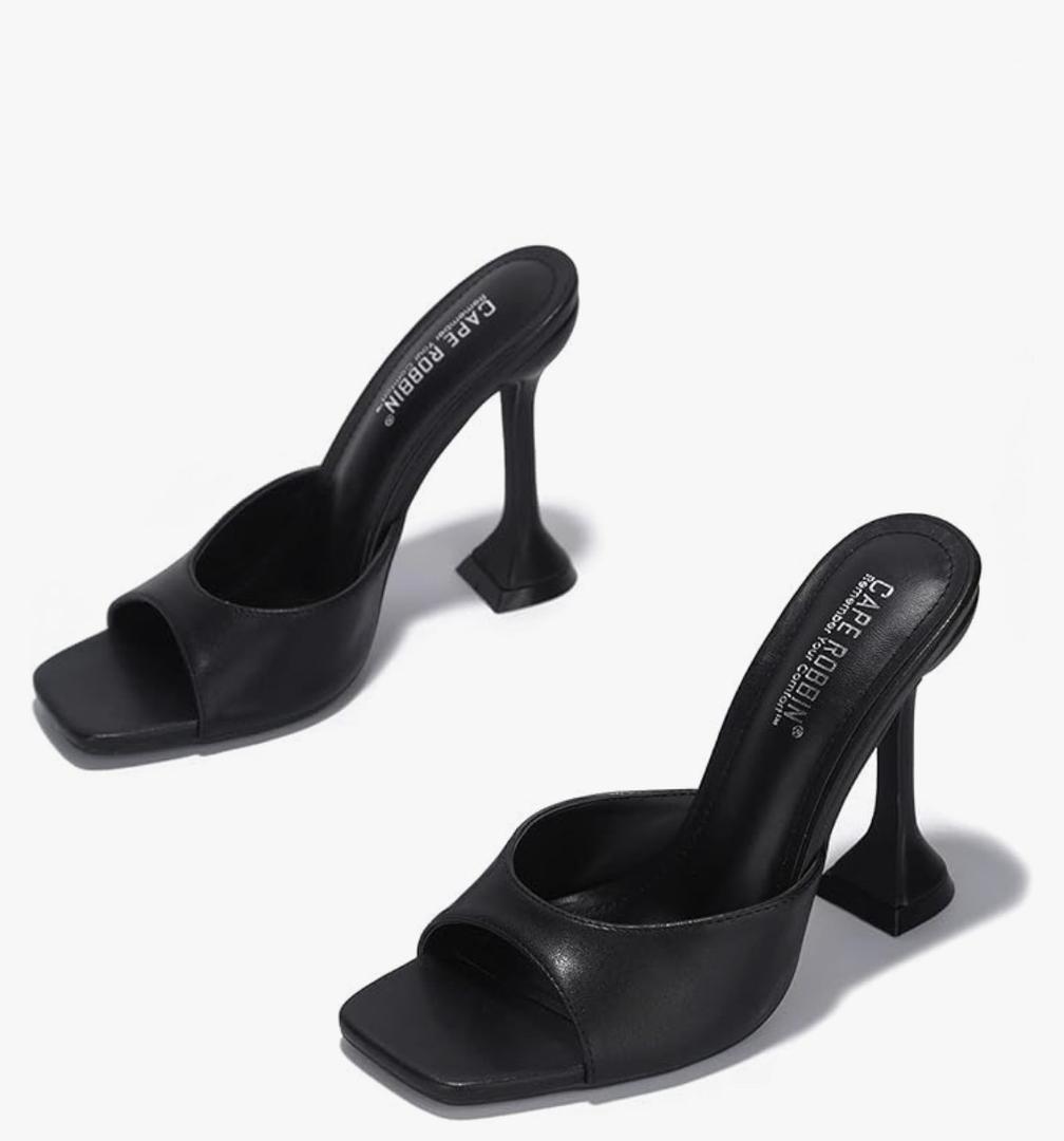 Cape Robbin Lithe Nude Sexy High Spool Heel Open Squared Toe Slip On Pumps Size 8