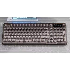 Transparent Wireless Gaming Keyboard RGB Backlight 2.4G/Bluetooth/Wired Tri-Mode Mute Rechargeable Mechanical Feel Keyboard, Purple