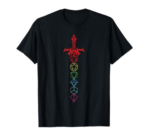 Dice Set Sword - RPG Tabletop Games D20 Tabletop T-Shirt Small
