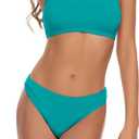 Beautikini Period Swimwear for Teens Two Piece Leakproof Menstrual Bikini Swimsuit Sporty Bathing Suits for Girls Women (Small, Barrier Reef)