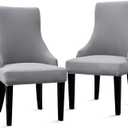 Liykimt Stretch Wingback Side Chair Slipcover-Accent Chair Cover Slipcover with Arm,Washable Upholstered Arm Dining Chair with Nailed Trim Protector for Dining Living Room Set of 2,Light Gray