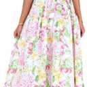 Sissyaki Women's Floral Maxi Dress 2026 Summer Spring Wedding Guest Dress Button Down Shirt Dress Pink Hydrangea Print M