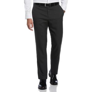 Perry Ellis Portfolio Modern Fit Twill Men's Dress Pants, Flat Front, Stretch Fabric, Soft and Durable, Straight Leg, Charcoal 32W x 30L