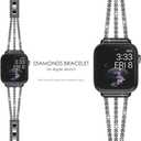 NewWays for Apple Watch Band 38mm 40mm 41mm 42mm 44mm 45mm 46mm 49mm for iWatch Series 11 10 9 8 7 6 5 4 3 2 1 SE Ultra, Sparkling Bling Shiny Diamonds Bracelet for iWatch Band Womens