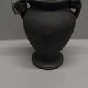 Ceramic Rustic Flower Vase with Handles, 8.36 Inch Tall Vintage Pottery Home Decor, Farmhouse Terracotta Vase for Living Room, Table, Shelf, Mantel Decoration, Farmhouse- Black Bronze