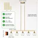 Phaosio Gold Kitchen Island Linear Pendant Light, 5-Light, E26 Base