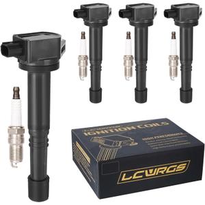 Set of 4 Ignition Coil Pack and Spark Plugs for 2.4 L4 Honda Accord CRV Crosstour Civic SI Acura ILX 2008 2009 2010 2011 2012 2013 2014 Replaces UF602